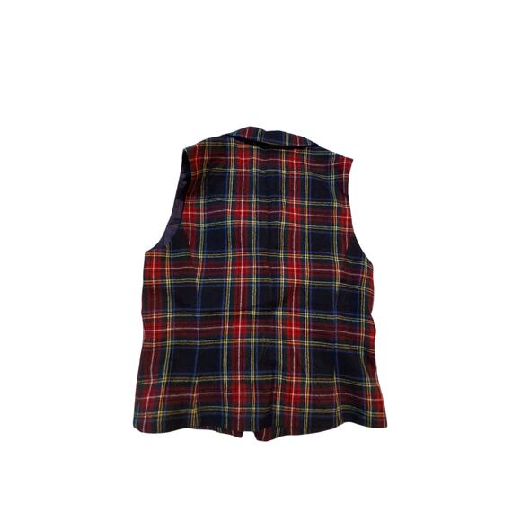 Vintage Y2K Giorgio Sant'Angelo Women's size Small Plaid Preppy Academia Vest - Picture 3 of 15
